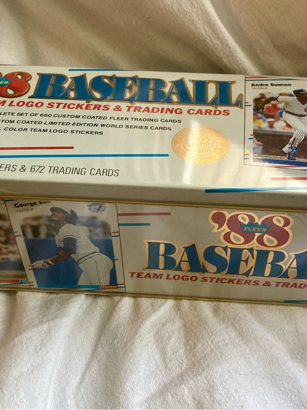 Fleer 1988 Baseball Team Logo Stickers & Trading Cards Box - White/Blue